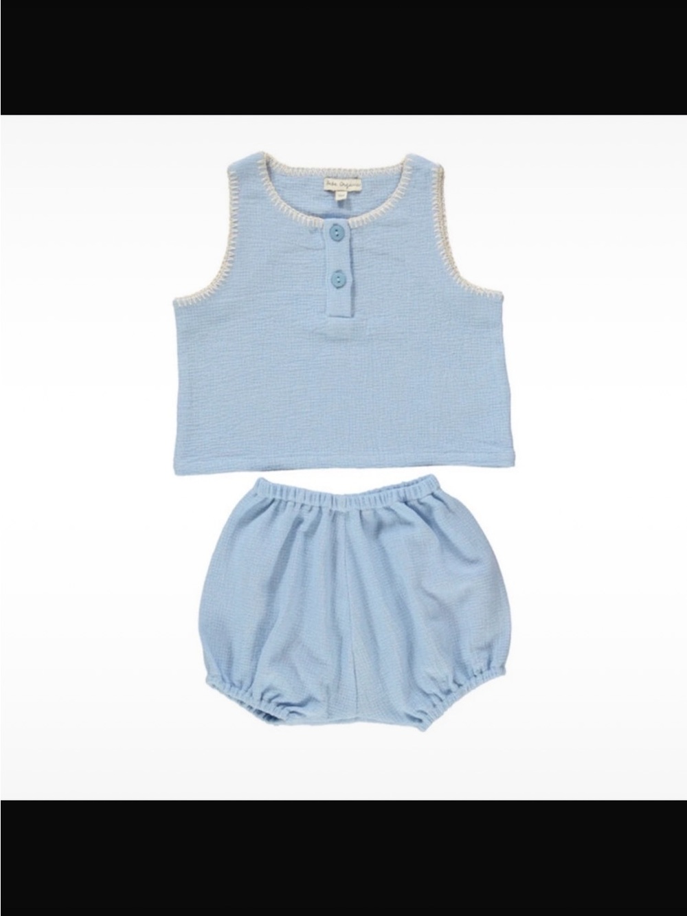 Bebe Organics Light Blue Waffle-Knit Kids Matching Set